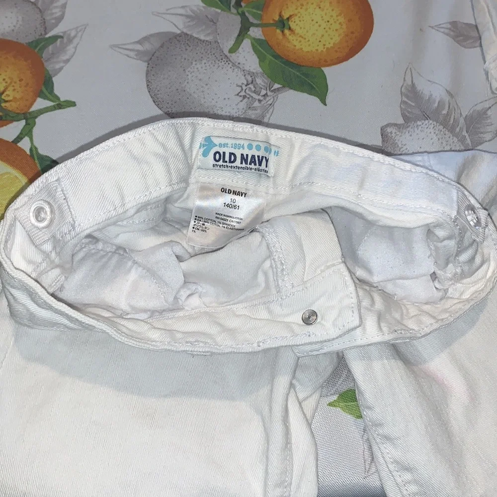Mudd & Old Navy 2 white adjustable mid length shorts sz Girls 10 EUC